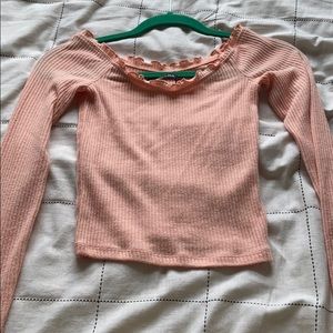 Pink off the shoulder crop top